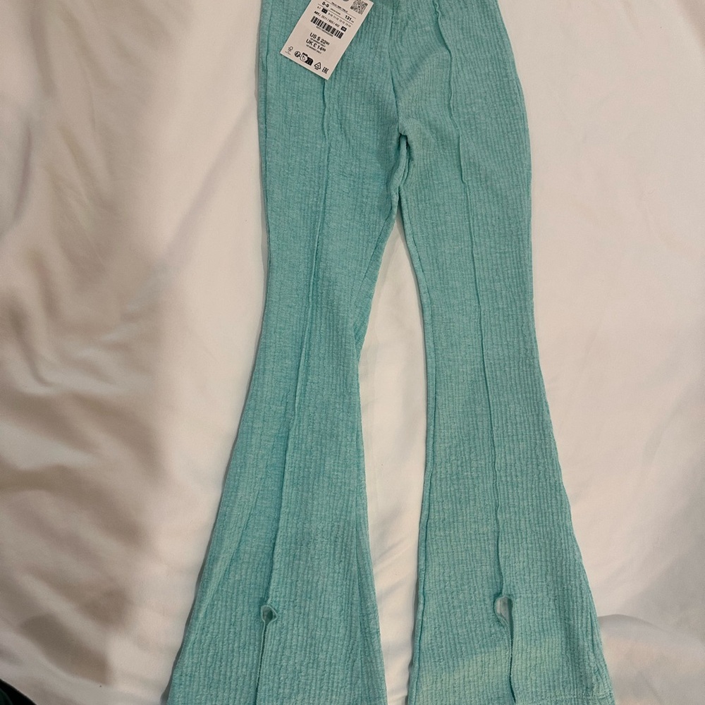 Zara Blue Casual Flared Pants